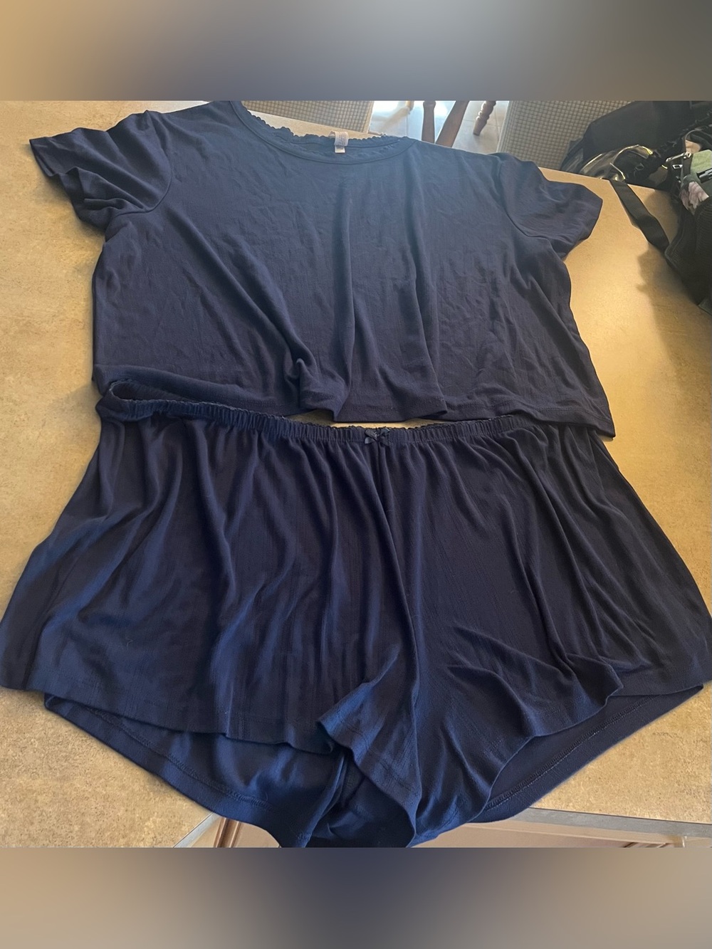 Cozy Navy Short-Sleeve Pajama Set - Plus Size 2X - Super Soft!